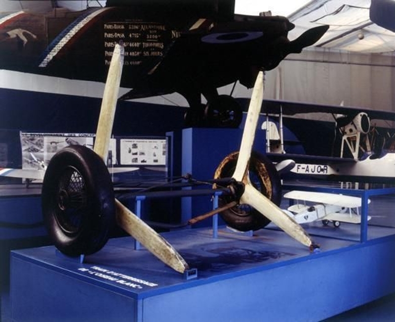 l&#039;Oiseau Blanc’s landing gear, which it jettisoned after take-off, is on display at the Air and Space museum at Le Bourget. Credits: Association La recherche de l&#039;Oiseau Blanc.