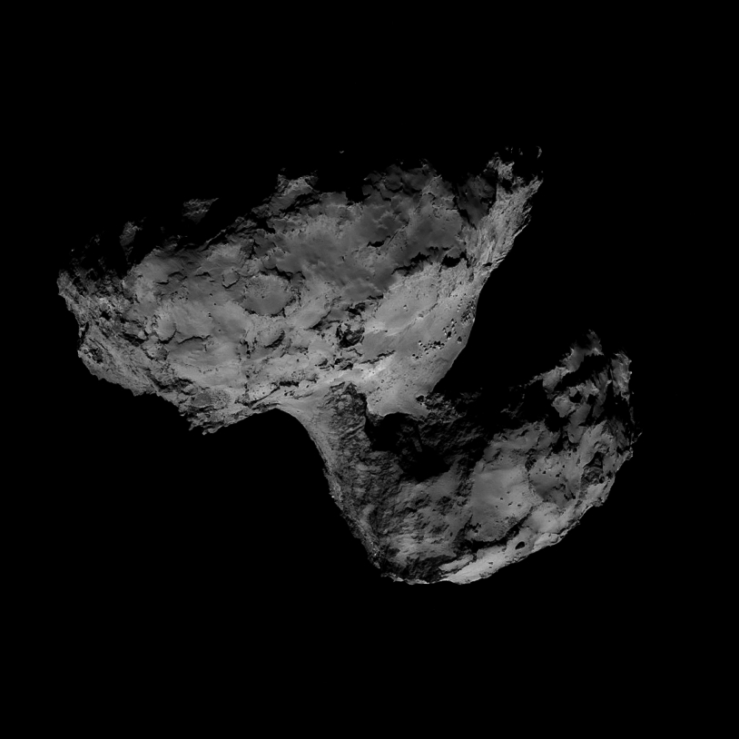 Mosaïque des images prises le 31 août par la caméra de navigation de Rosetta, à près de 61 km du noyau. Crédits : ESA/Rosetta/NavCam/Limax7.